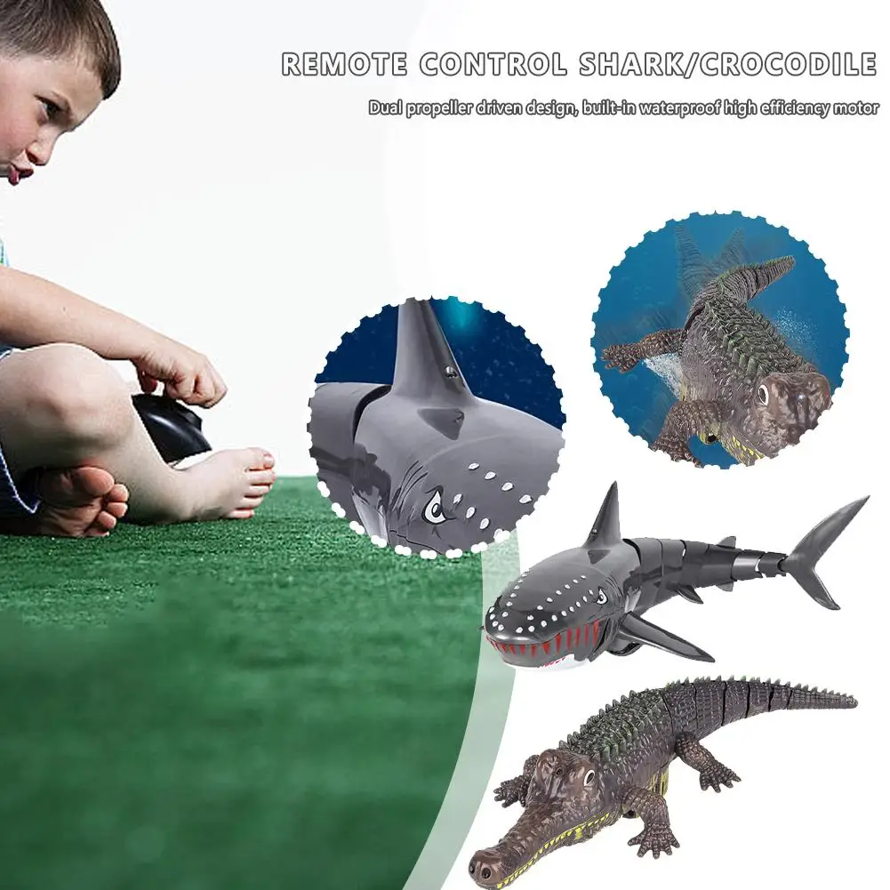 360° Surround Remote Control Shark Toy Wireless Remote Children's Shark Swimming Toy Waterproof Remote Swing Water Control L9Q4