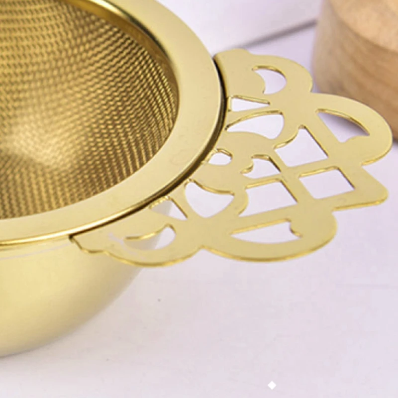 Stainless Steel Tea Strainer With Drip Bowl Traditional Hanging Infuser Filter Metal Tea Infuser Tea Strainer