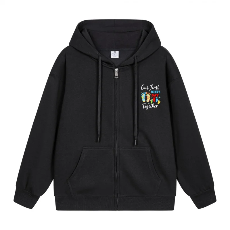 

Men's Zip-Up Hoodie Our First Christmas Together Pattern 2025 New Style Casual Couples’ Style Couples’ Style
