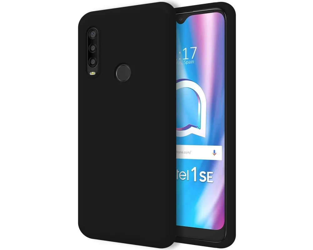 Ultra Soft liquid silicone case for Alcatel 1SE 2020 black color