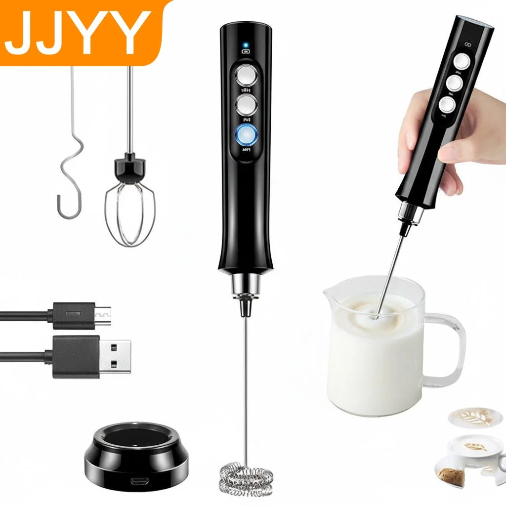 JJYY Handheld Egg Beater Frother Mixer USB Electric Milk Foamer Blender Wireless Coffee Whisk Mixer Kitchen Tools