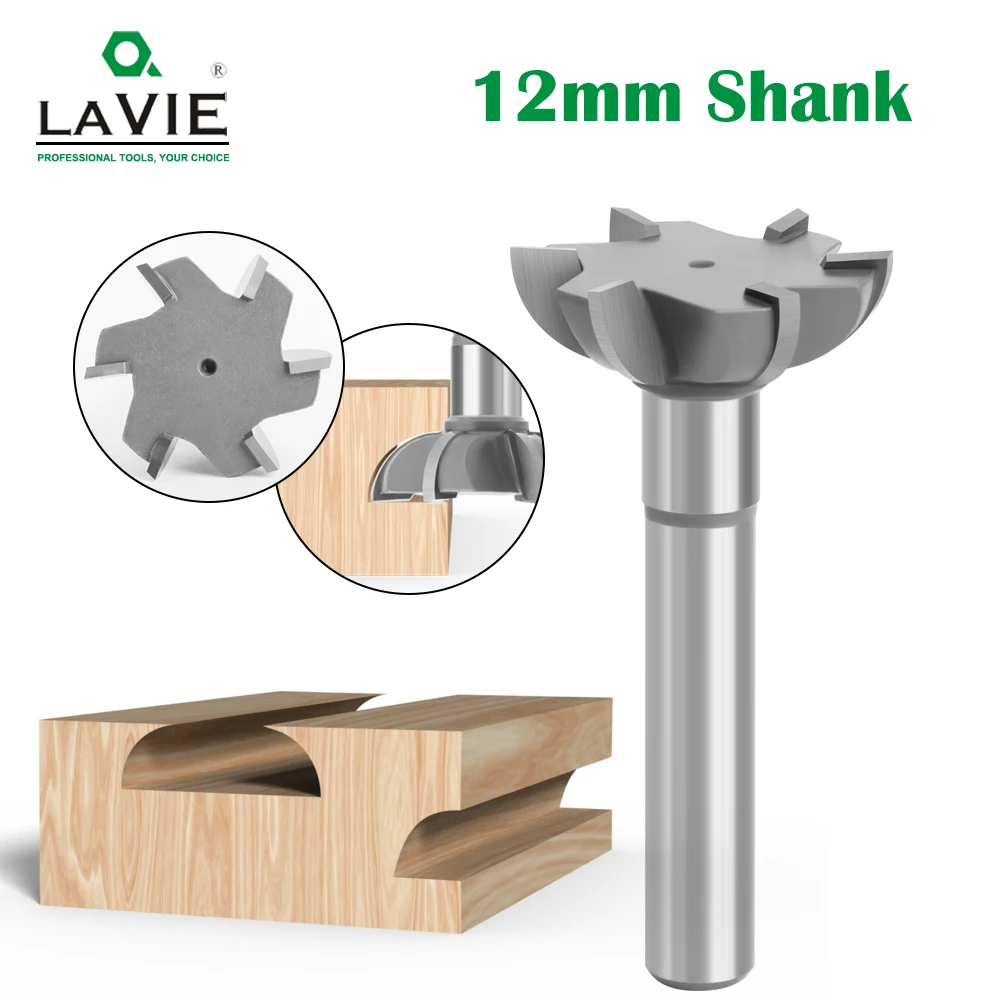 

LAVIE 12mm Shank Alloy Cove Bit 6 Edge Finger Grip Router Bit Milling Cutter For Woodworking Engraving Machine C12134Z640GY