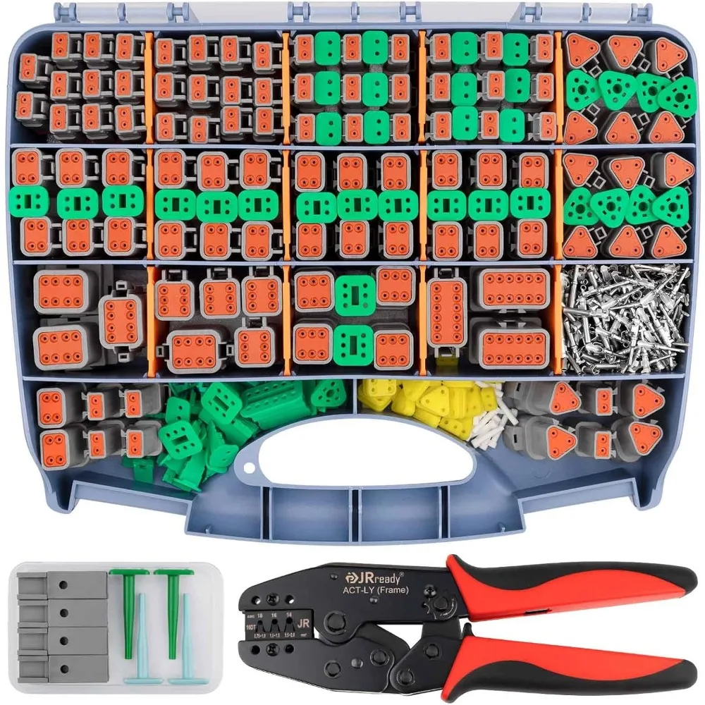 

Connector Kit - 2 3 4 6 8 12 Pin Connector IP68 Waterproof, Size 16 Stamped Contacts 14-18AWG
