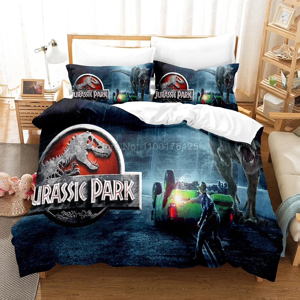 3D Print Jurassic Park Bedding Set Dinosaurs for Kids Single Full Queen Size Comforter Duvet Cover Bedroom Decor Home Textiles