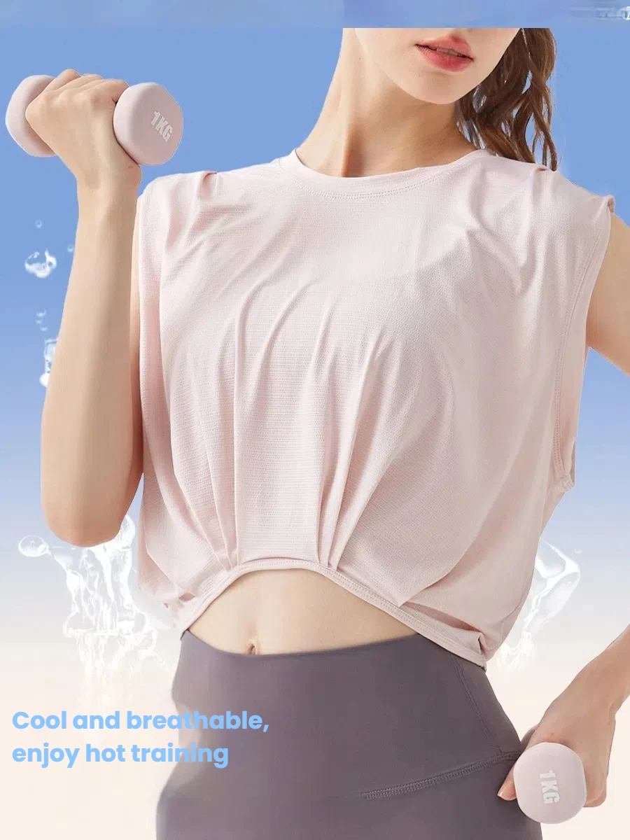 Canotta da allenamento senza maniche da donna Canotta sportiva ad asciugatura rapida per la corsa Yoga Pilates Camicia da palestra in rete traspirante T-shirt da donna estive