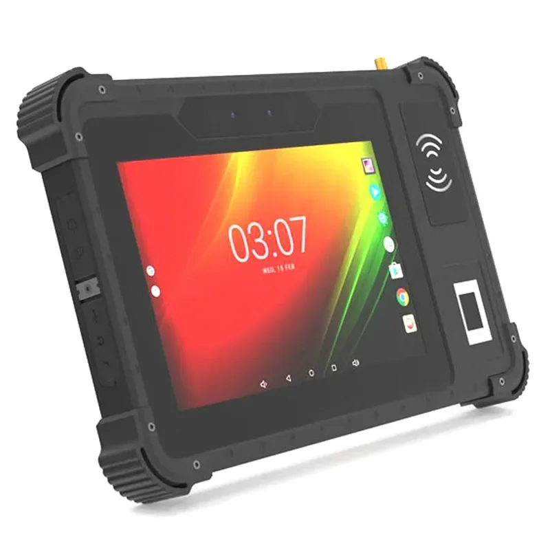 Cheapest android 11.0 rugged tablet pc 4gb ram 64gb rom with RJ45 RS232 port 2D Scanner NFC Fingerprint UHF RFID 8 inch computer