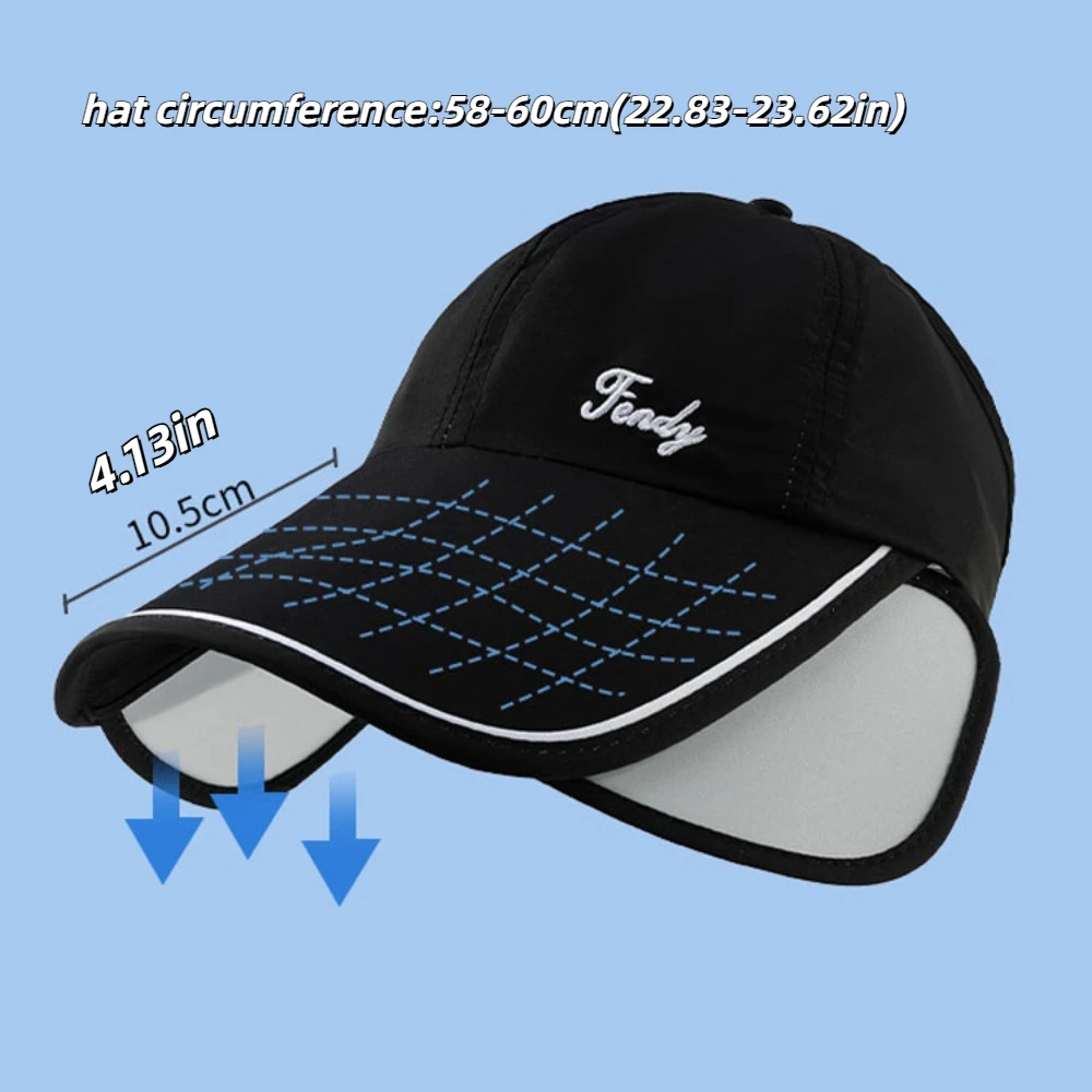 قبعة ظل بحافة واسعة واقية من الشمس قبعة بيسبول للحماية من الأشعة فوق البنفسجية سريعة الجفاف وقابلة للسحب قبعة واقية من الشمس قابلة للطي للجري #6