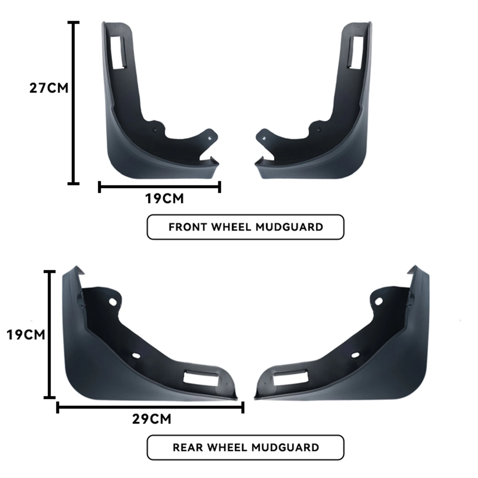 4X Splash Guards Mudguard Fender Mudflaps Mud Flaps Front Rear Left Right No Drilling For Tesla Model Y 2020-2024 2021 2022 2023