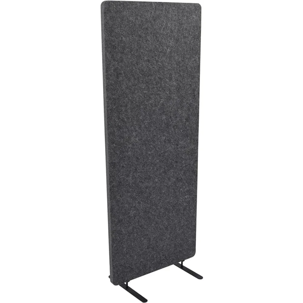 Freestanding Acoustic Desk Divider Privacy Panel to Reduce Noise and Visual Distractions (Anthracite Gray Fence Privacy Screens