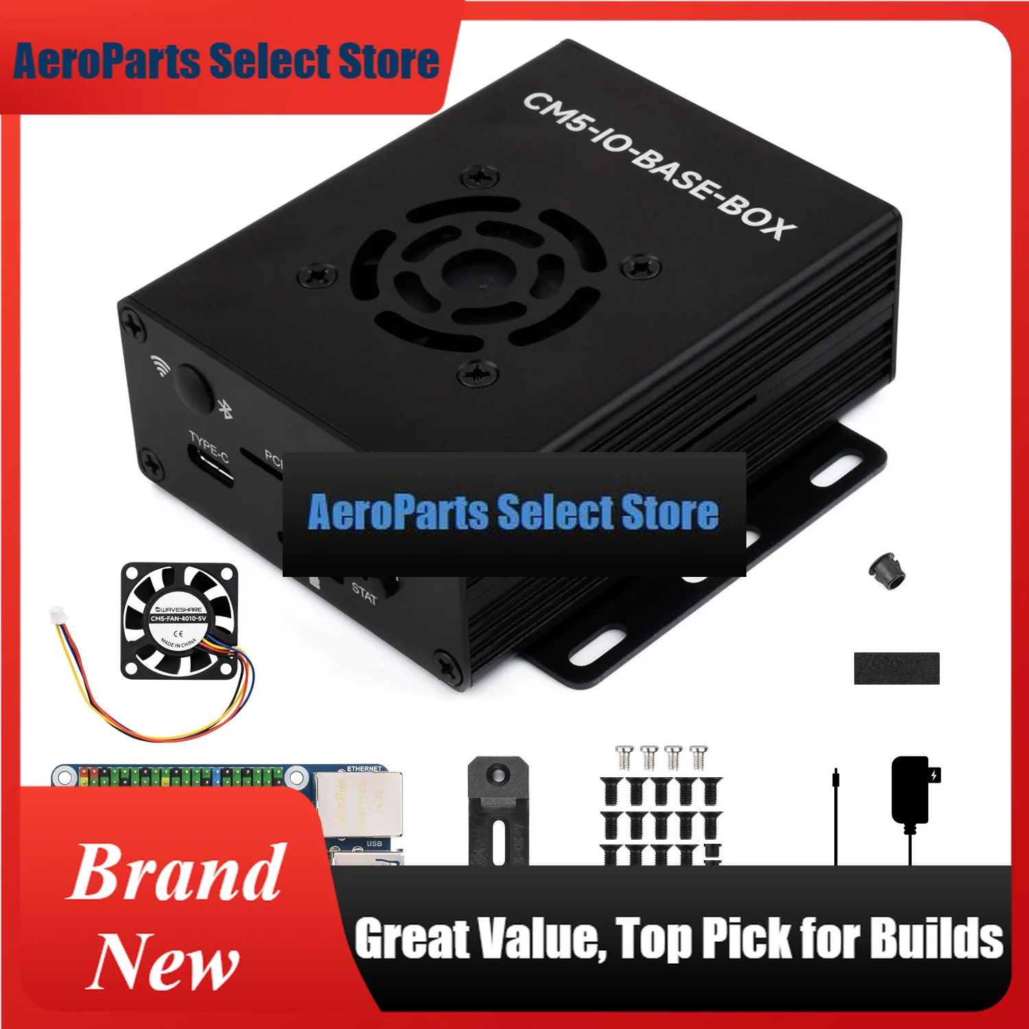 AeroPartsWaveshare Mini Base Board (B) / Mini-Computer Designed For Raspberry Pi Compute Module 5. Onboard EEPROM And Encryption