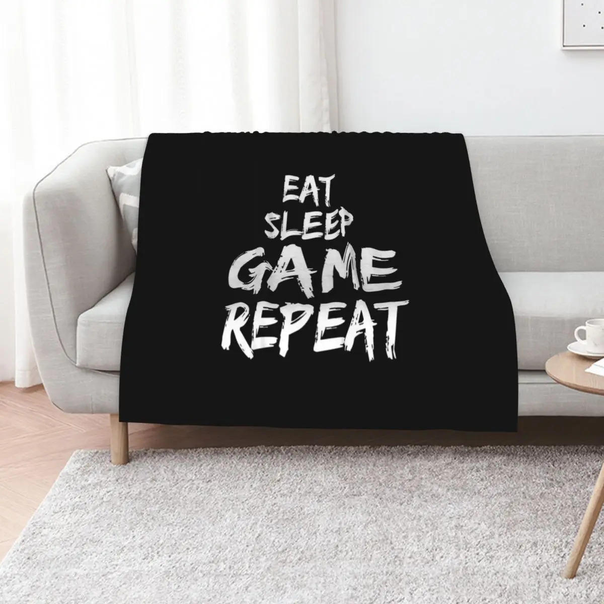 Eat Sleep Game Repeat Throw Blanket Stuffeds Furry Plush funny gift Decorative Throw for sofa Blankets