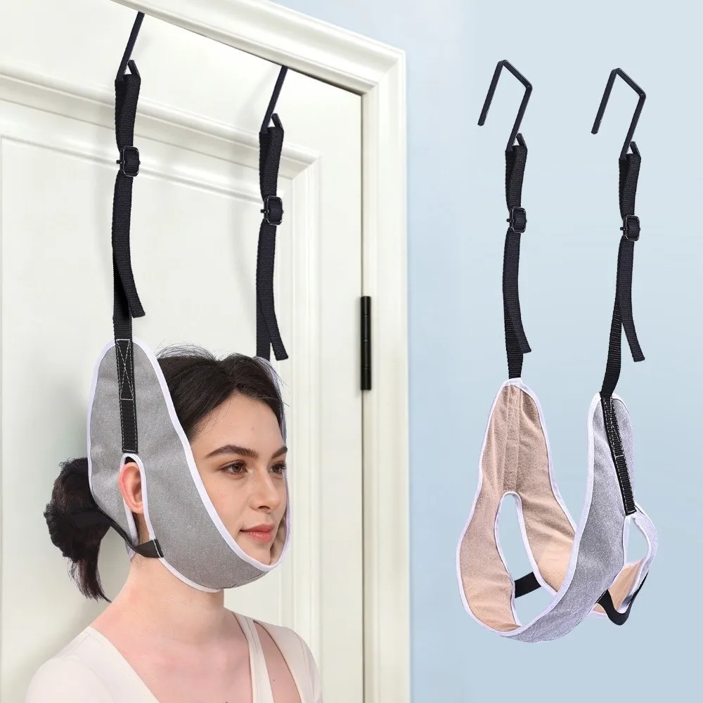 Ergonomic Door Hanging Neck Brace Household Thickened Neck Traction Device Adjustable Straps Cervical Traction Belt Neck Support