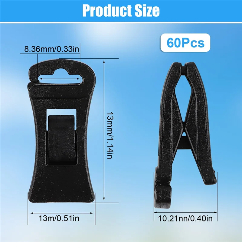 BBNV-60-Pack مشابك جورب للغسيل، حاملات جورب محمولة مع خطافات للغسالة والمجفف