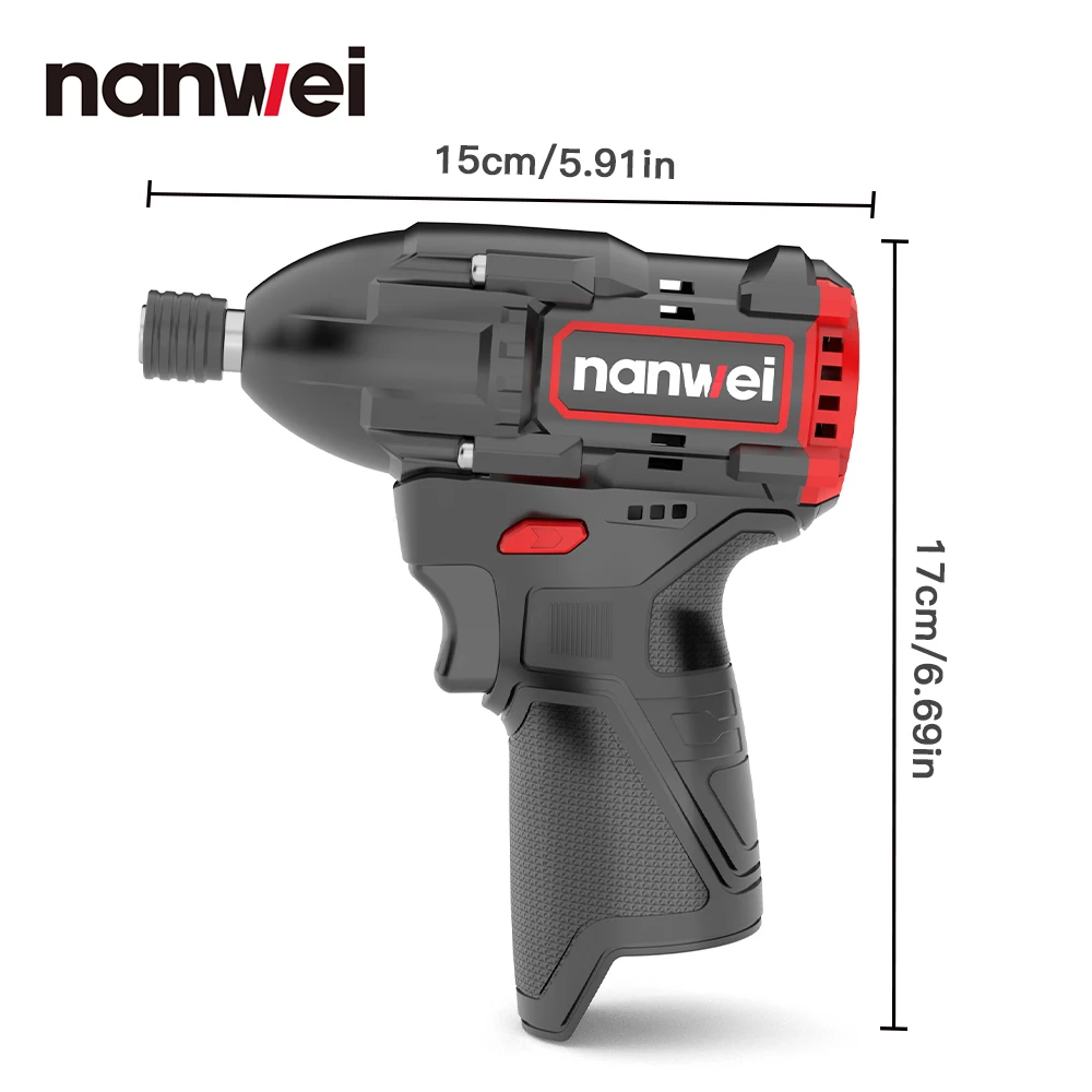 Nanwei Brushless Lithium Impact Driver Mini 12V Home Electric Screwdriver Electric Drill Charging Screwdriver Electric Driver