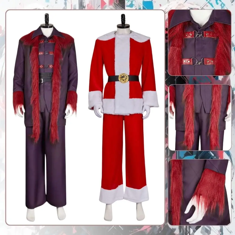 Dear Santa 2024 Satan Santa Claus Costume Cosplay Christmas Costumes Fantasia Disguise for Men Outfits Halloween Carnival Suit