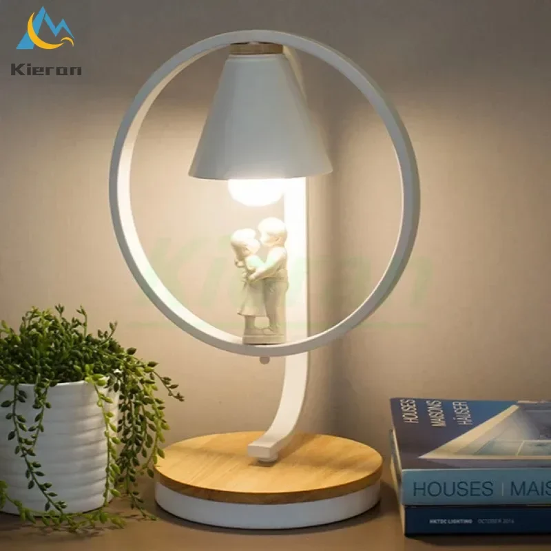 

Nordic Modern Minimalist Solid Wood LED Desk Lamps Bedroom Study Bedside Bird Table Lamp Living Room Decoration Doll Floor Lamps