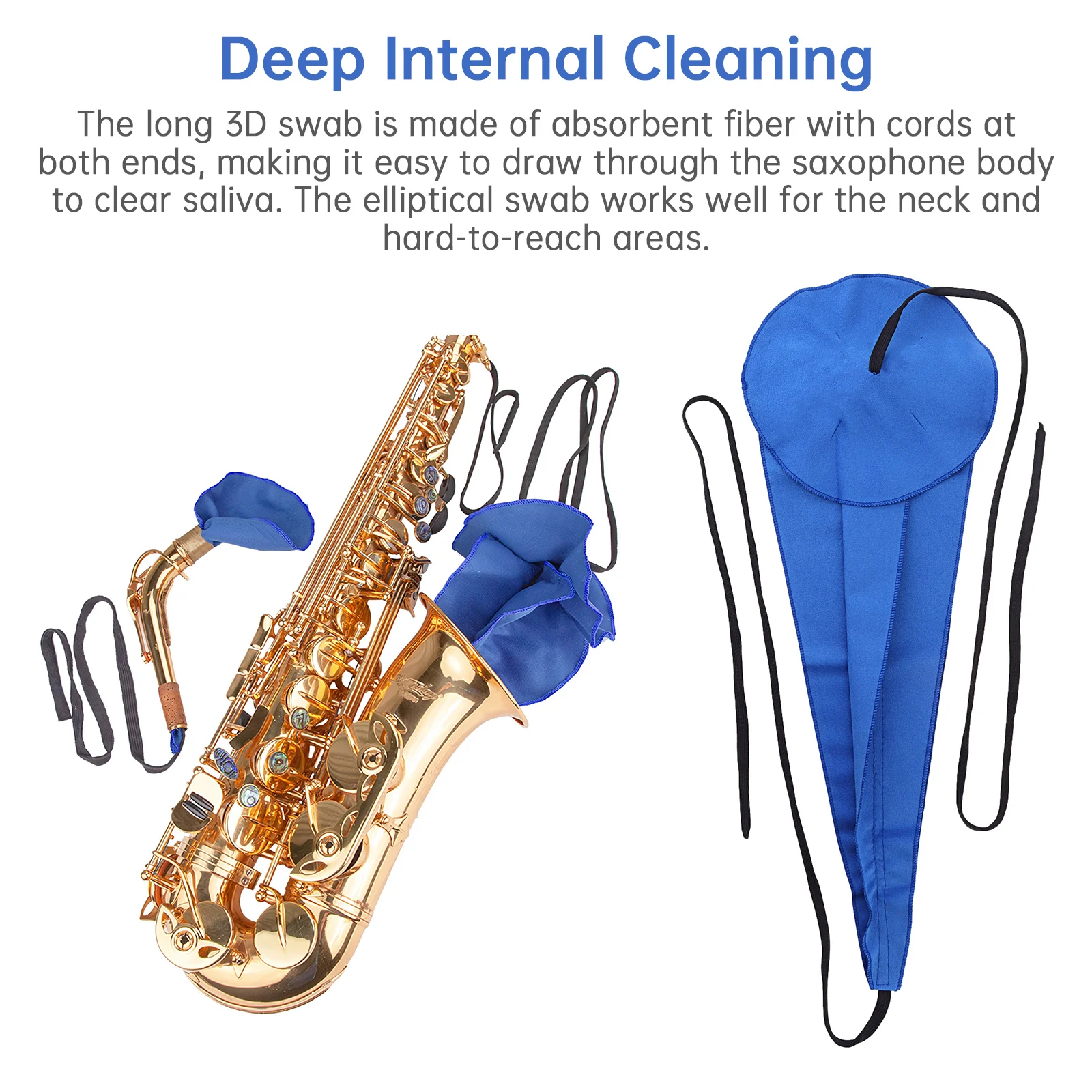 4/5 Stück Mikrofasertuch Saxophon-Reinigungswerkzeuge für Alt-/Tenorsaxophone mit Innenkammer-Reinigungstuch/Klangloch-Tuch, Bürste – Detail 13