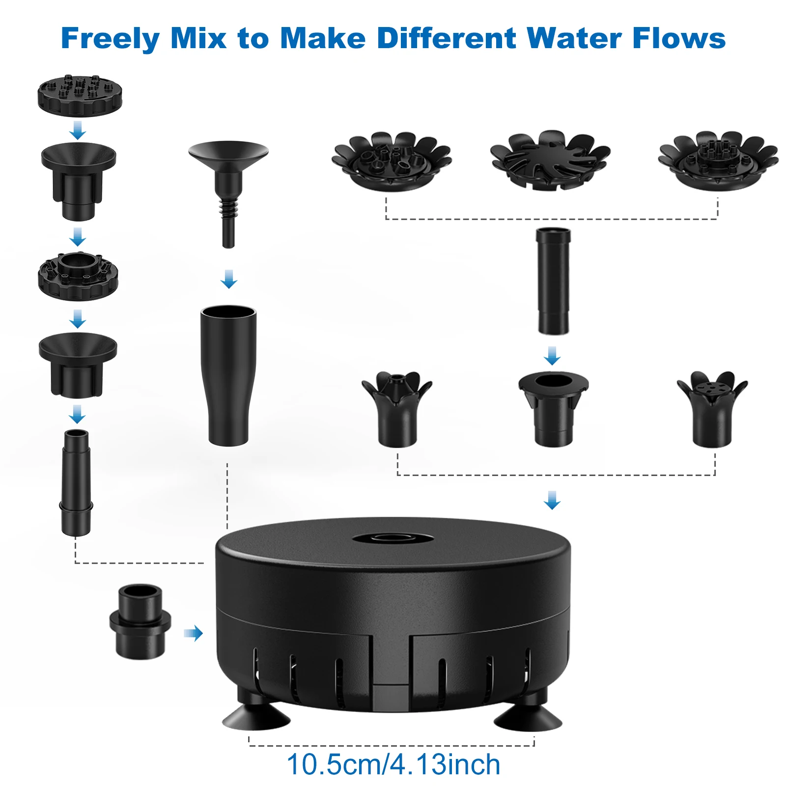 AISITIN 12W Powerful Solar Fountain Pump, Solar Water Fountain with 12 Double-Layer Nozzles Outdoor Solar Fountain for Pond Pool