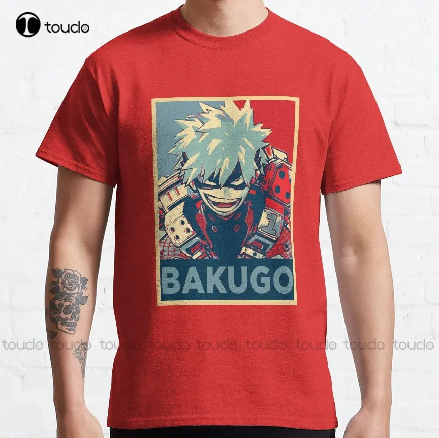 Katsuki Bakugo Hope Classic T-Shirt Mens Funny Tee Shirts Custom Aldult Teen Unisex Digital Printing Tee Shirts Custom Gift