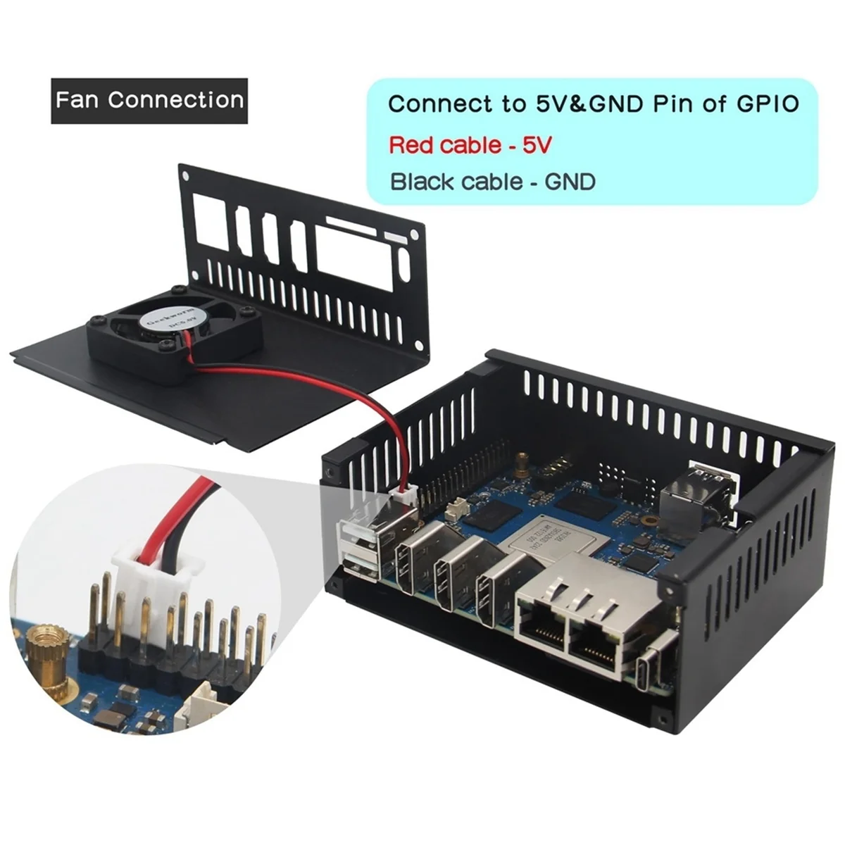 Do obudowy Orange Pi 5 Plus, obudowy z wentylatorem i radiatorem