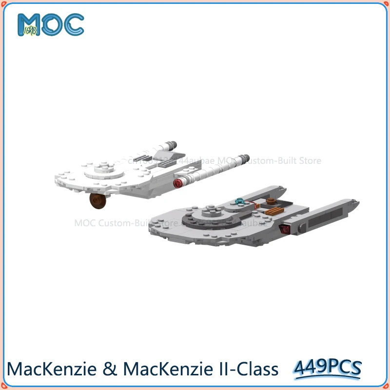 MOC Building Blocks MacKenzie and MacKenzie II-Class Starships Smooth Edition DIY Assemble Bricks Space Toys Gifts 344PCS