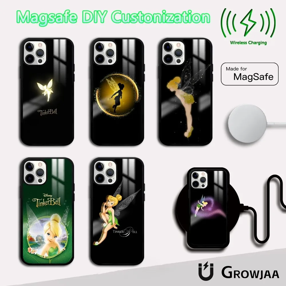 

Cartoon Peter Pan Tinker Bell Phone Case For iPhone 16 15 14 13 12 11 Pro Max Plus Mini Magsafe Mirror Wireless Magnetic Cover