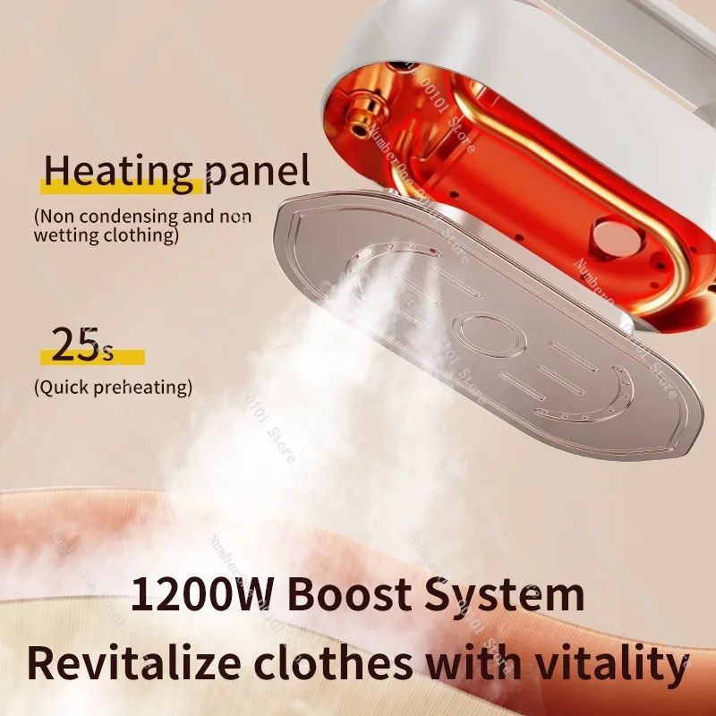 Handheld Garment Steamer Brush Portable Rotating Steam Iron Dry Wet Dual Use Foldable Clothes Ironing Machine for Home Travel