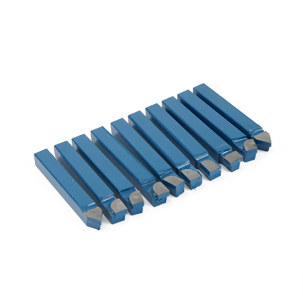 10pcs 1/4 Inch Carbide Tip Tools C6 Drill Bit Cutting Set Metal Lathe Tools Blue For CNC Lathe Turning Tools Boring Drill Bits