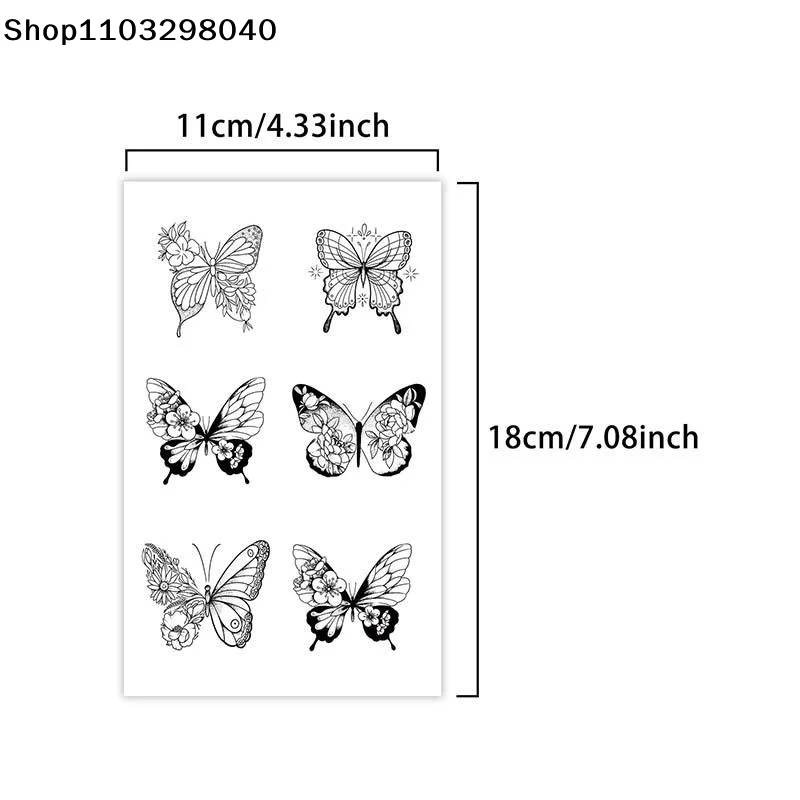 Butterfly 3D Waterproof Tattoo Stickers Body Art for Club Nights and Concerts