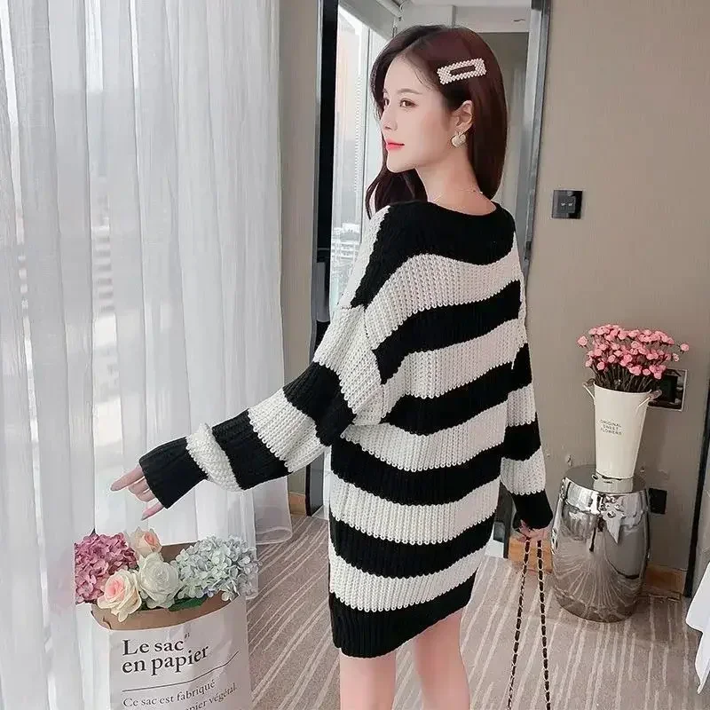 Female Knit Dress New In Korean Style Autumn and Winter 2025 Women's Crochet Dresses Fashion High Quality Luxury Elegant Party G