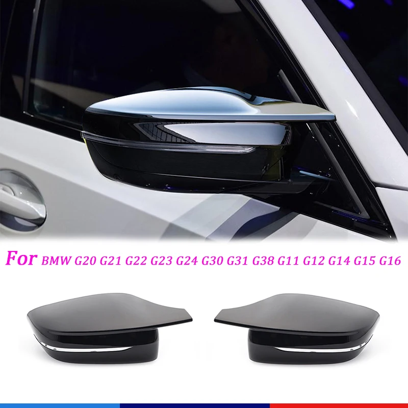 RHD Carbon Fiber Exterior Side Rearview Mirror Cover Trim For BMW 3 4 5 7 8 Series G20 G21 G30 G38 G22 G23 G11 G12 G15 G16 LHD