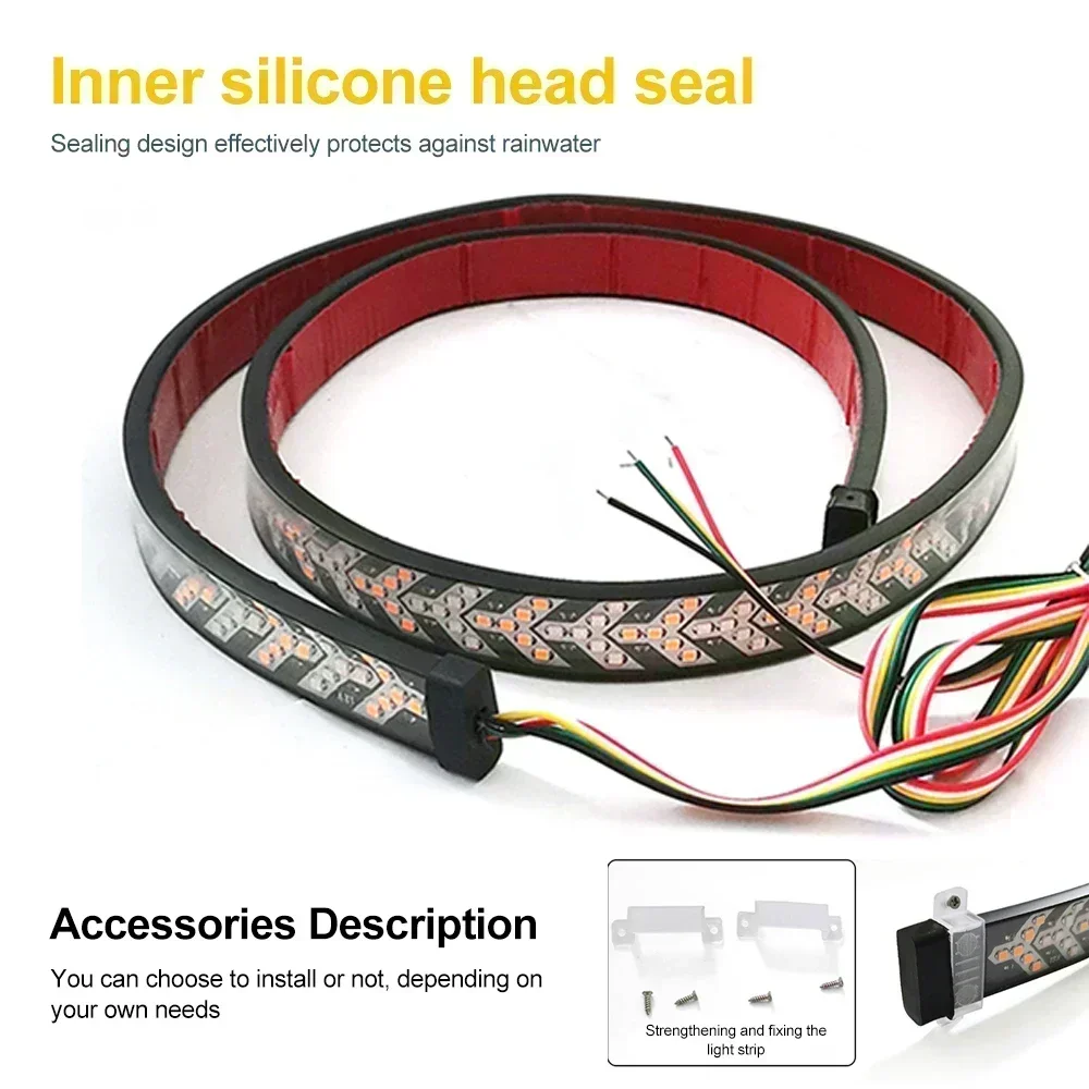 

Car LED Tailgate Light Strip Turn Signal Lamp Flowing Dynamic Warning Brake Reverse Tail Light Bar For Pickup Jeep