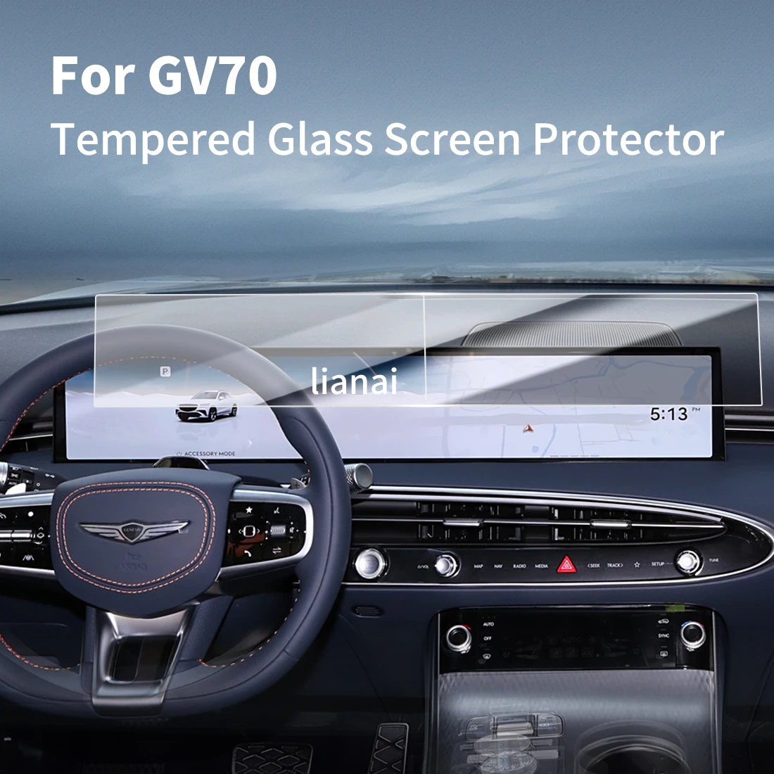 

Carplay Screen Protector Tempered Glass Protective Film Navigator Car Stickers Accessories For 25 GENESIS GV70