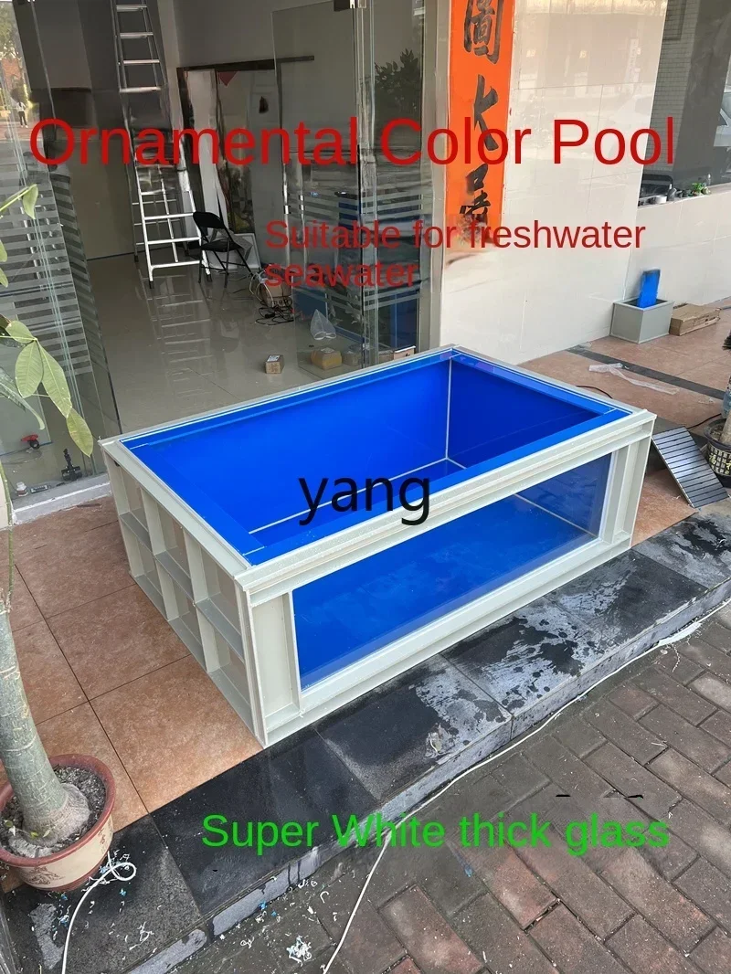 XYY large koi fish pond ultra-white glass ornamental fish tank indoor and outdoor seafood fish box
