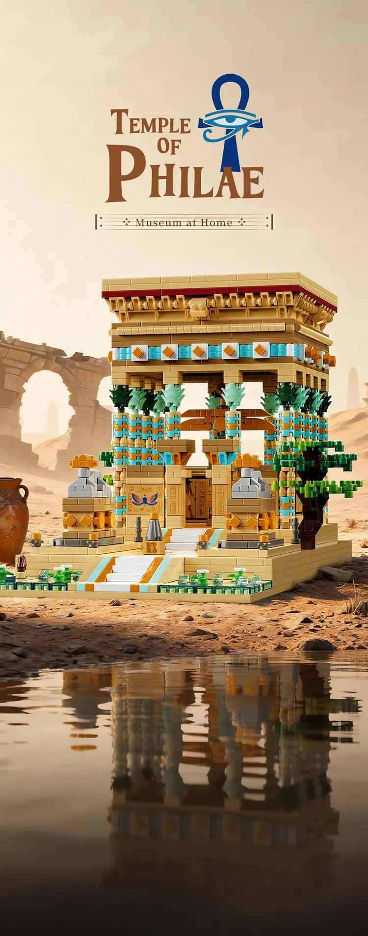 2015PCS Temple Of Philae MOC Building Blocks Ancient Egyptian Micro Mini Architectural DIY Model Bricks Toy Statues Gift