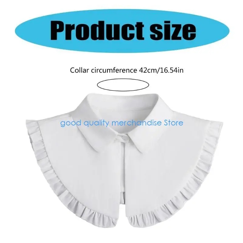 Y5JD Risvolto Falso Colletto Scialle Top Mantella con Collo Vintage arricciato per Abito da Donna