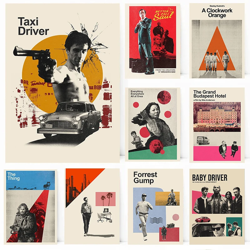 Classic Movies Collection Poster Taxi Driver Forrest Gump Prints Canvas Painting Minimalist Wall Art Pictures Home Room Decor