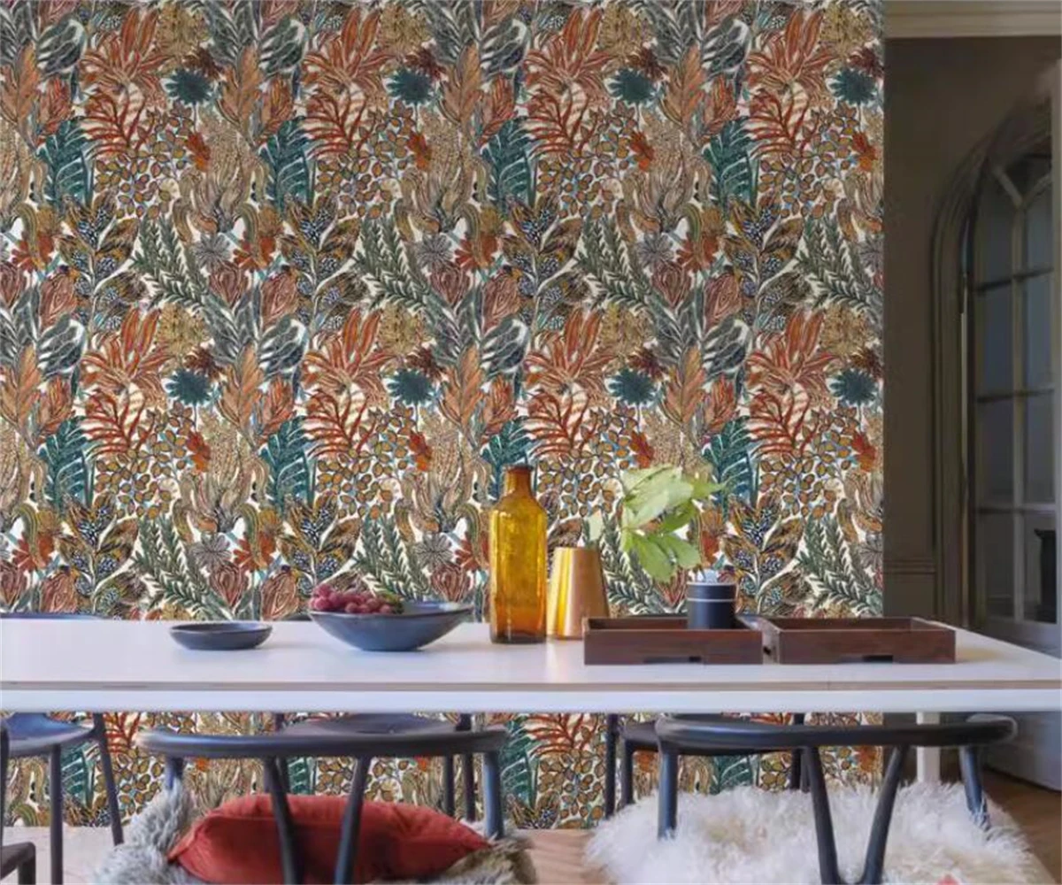 

beibehang Customized French imported light luxury modern background coral seaweed hotel bedroom homestay retro wallpaper
