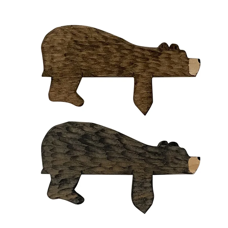 Wooden Bear Door Topper Decor Cute Bear Door Corner Sculpture in Your Corner, Wooden Art Statue Decor