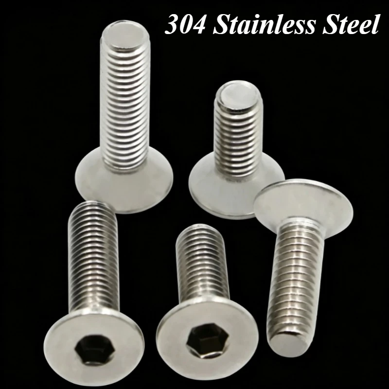 50-150pcs 304 Stainless Steel Hexagon Socket Countersunk Head Screw DIN7991 M3 M4 M5 M6 M8 M10 Allen Head Bolt Hardware Fastener