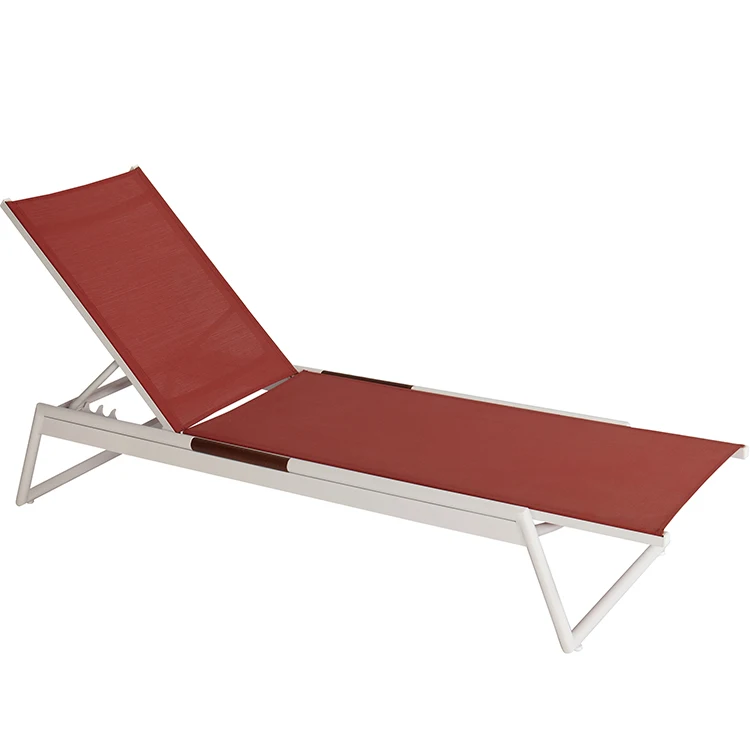 Portable Aluminum Frame Sofa Bed Sunbathing Lounge Chair Waterproof Fabric Garden Beach Hotel Living Room