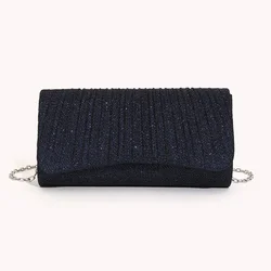 Moda elegancka kopertówka damska błyszcząca torba typu Crossbody błyszczące torby na ramię z łańcuszkiem torebka damska Chic koktajlowa kopertówka ślubna