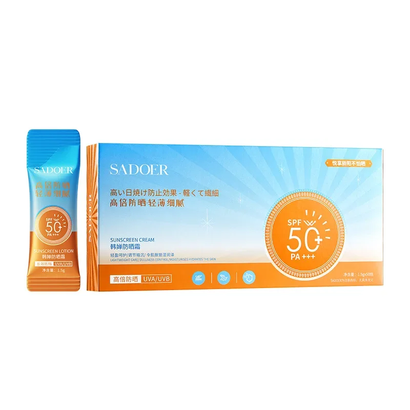 SPF50+ opalovací krém krém přenosné ochránce pleťový slunce uzavřít spf 50 gel izolace pleťová voda obličej opalovací krém anti UV výrobků 100ks