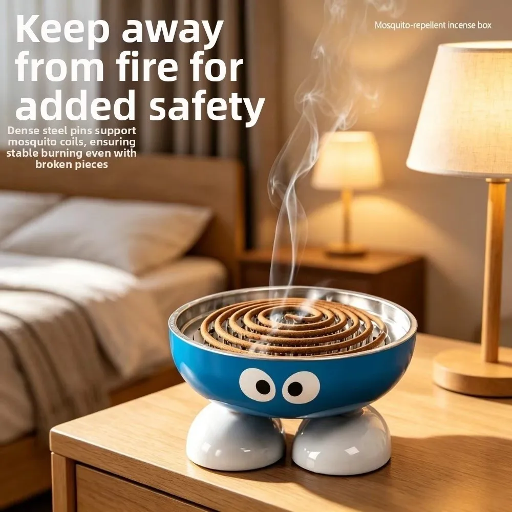 Big Eyes Mosquito Coil Holder Cartoon Large Mosquito Coil Box Anti-scalding Dust Prevention Mosquito Coil Tray