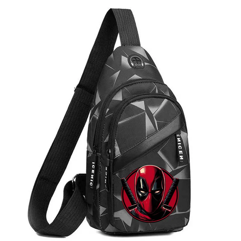 2024 New Deadpool Superhero Men Chest Bag Crossbody New Single Shoulder Bags Travel Handbag Chest Bags Capacity Cool Men Bag