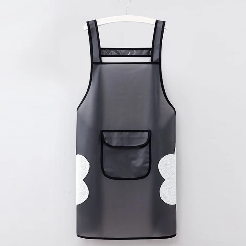 Kitchen Apron Waterproof Transparent Ladies Men Home Aprons Wipeable Oil Resistant Baking Accessories BBQ Restaurant Cafe Aprons