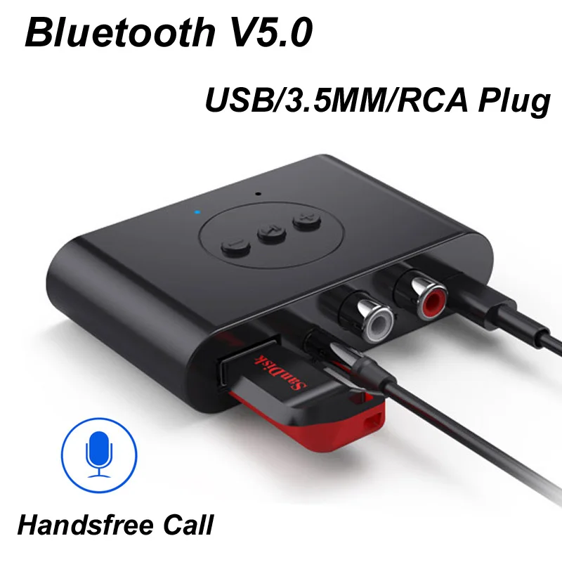 

Bluetooth 5.0 Audio Receiver NFC U Disk RCA 3.5mm AUX USB Stereo Music Wireless Adapter Mic For Phone Car Kit Speaker Amplifier