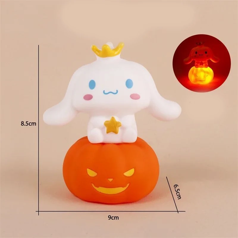 โคมไฟข้างเตียงสำหรับเด็กลายอนิเมะ Sanrio Hello Kitty Kuromi Cinnamoroll ไฟกลางคืนฮาโลวีนโคมไฟของเล่นเรืองแสง kado ulang tahun น่ารัก