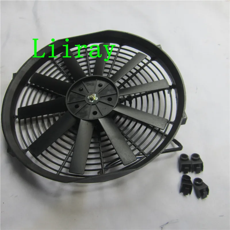 Universal 14 inch 12V 80W SUCTION Car Air Conditioning Electronic Radiator Cooling Fan Blade Electric Cool  fan