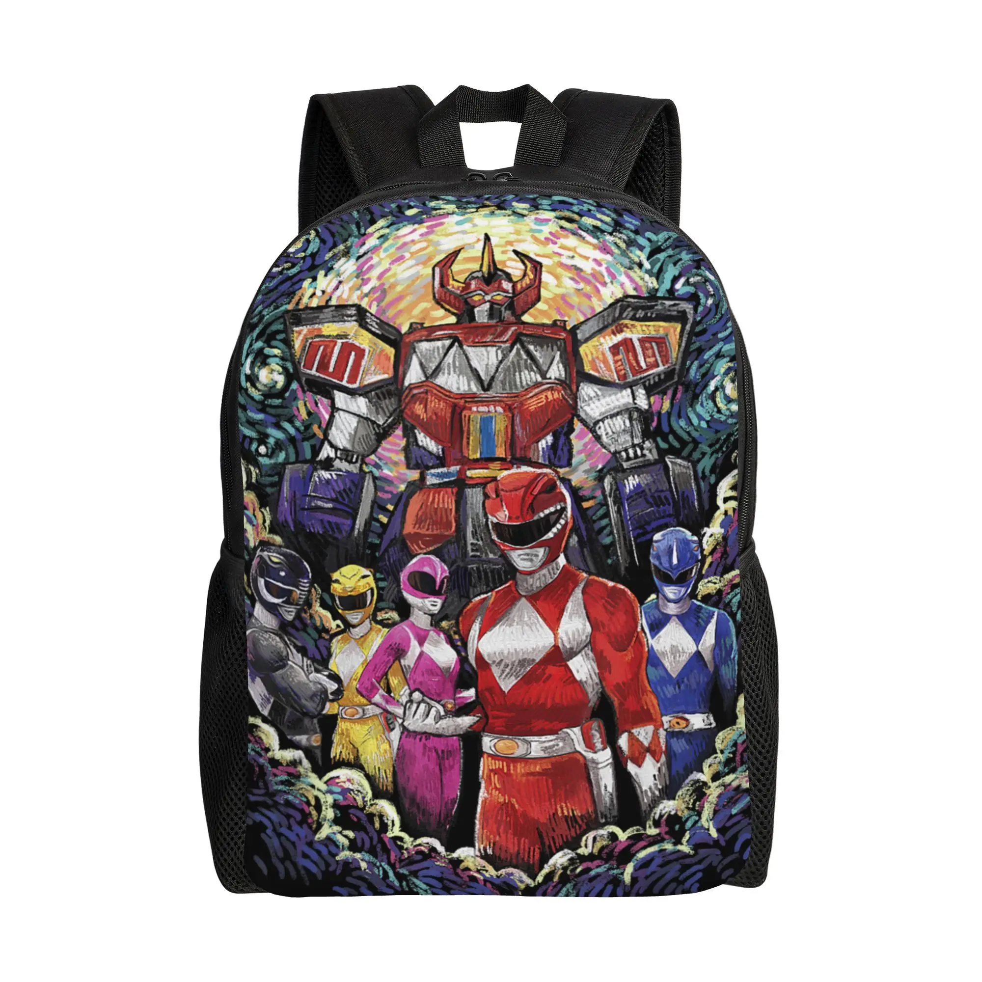 Zaini Bandai Power Rangers Mighty Morphin Megazord Starry Night Poster Daypack mochila Work Zaino di grande capacità